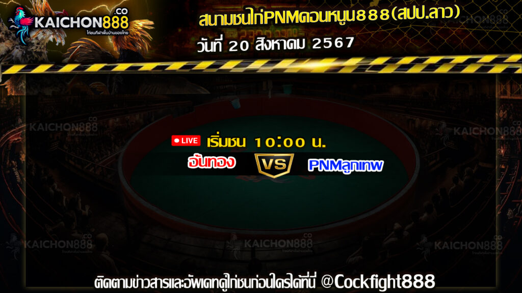 โปรแกรมไก่ชน สนามชนไก่PNMดอนหนูน888(สปป.ลาว) วันที่ 20 ส.ค. 67